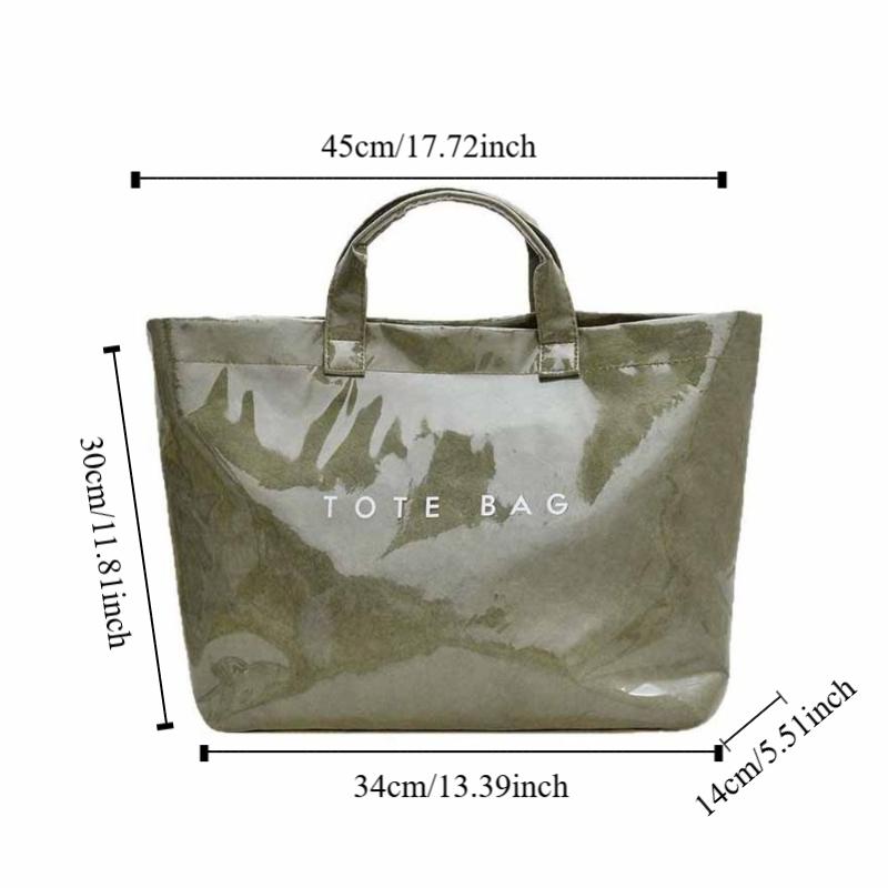 Tote Bag Transparent Jelly Bag Storage Bag Letter Prints Handbags Travel PVC Tote Bag  Swimming