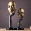 European Resin Mask Human Face Crafts Ornaments Living Room Decorations Figure Gold Decor Home Decoration Accessories Modern