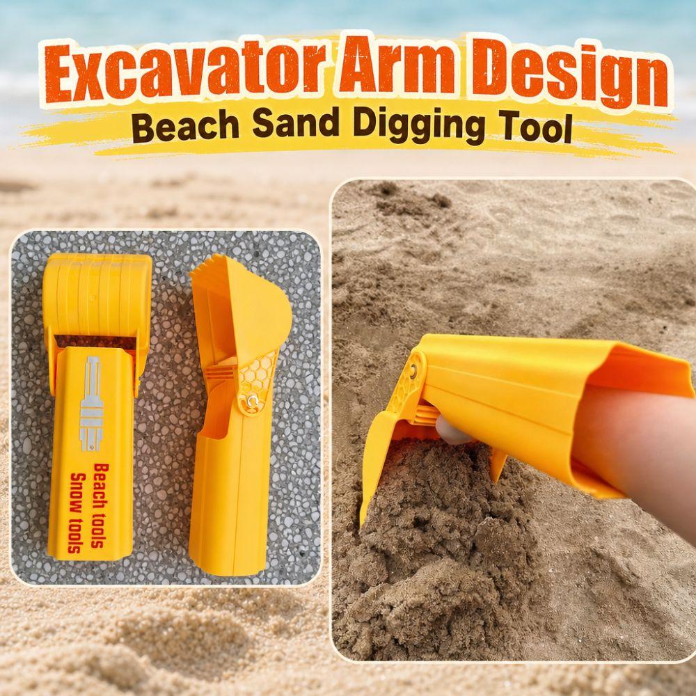 Orange Beach Sand Digging Tool Excavator Arm Shape Sand Shovel Arm Kid Beach Tool