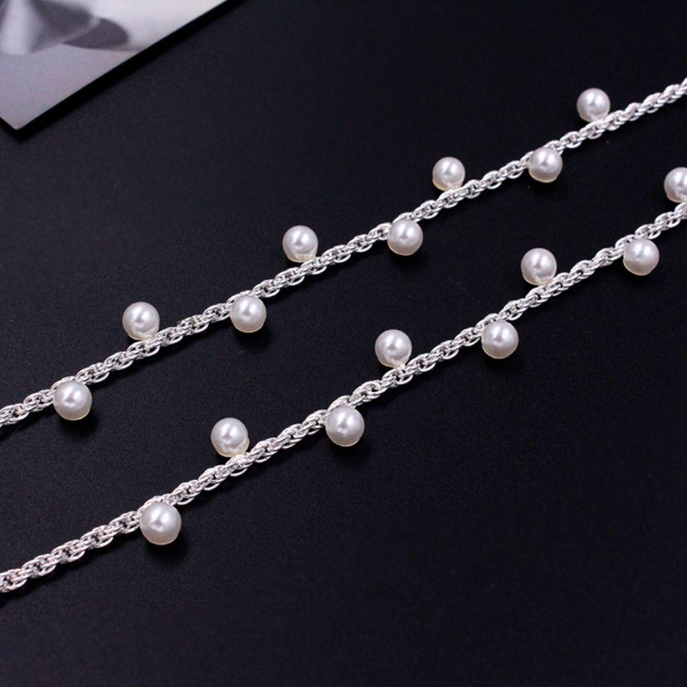 Non-Slip Pearl Bra Straps Sexy Off-the-shoulder Removable Underwear Shoulder Strap Adjustable Decorative Bra Shoulder Belts Tops
