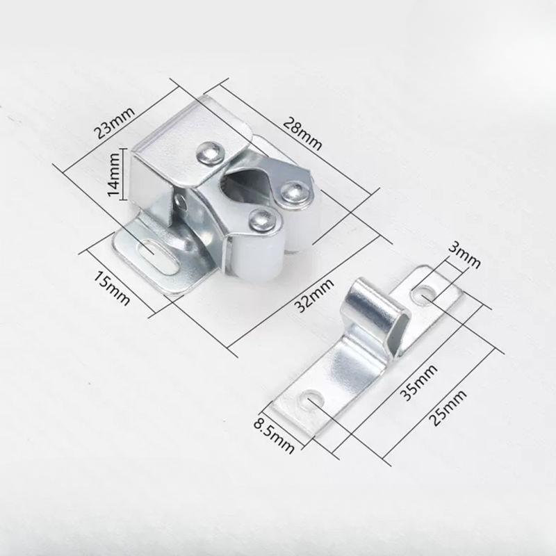 Press The Home Wardrobe Door Buckle Touch The Bead Magnetic Dual Wheel Spring Fixed Lock Buckle Low Foot Cabinet Door Buckle