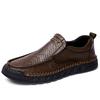 Men's Hollow Leather Shoes Handmade Moccasins Loafers Slip On Flats Walking Shoes