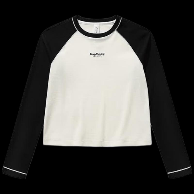 ANTA Women s Color Block Quick Dry Waffle Knit Long Sleeve Top M
