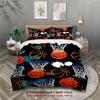 3pcs Basketball & Hoop Graffiti Print Duvet Cover Set – for Kids Gift 100%Polyester, Soft, Breathable for Bedroom Decoration