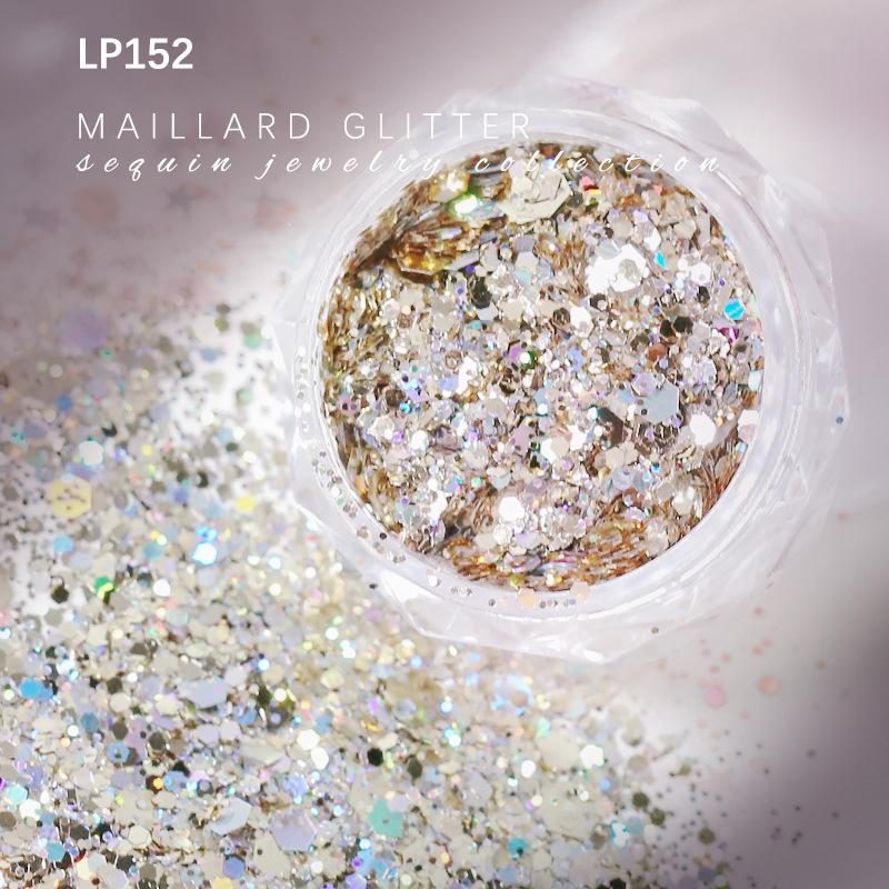 Maillard Sparkly Mixed Nail Sequins Uv Gel Acrylic Holographic Glitter Flakes Manicure Tips Charms For Women Girls Diy Manicure
