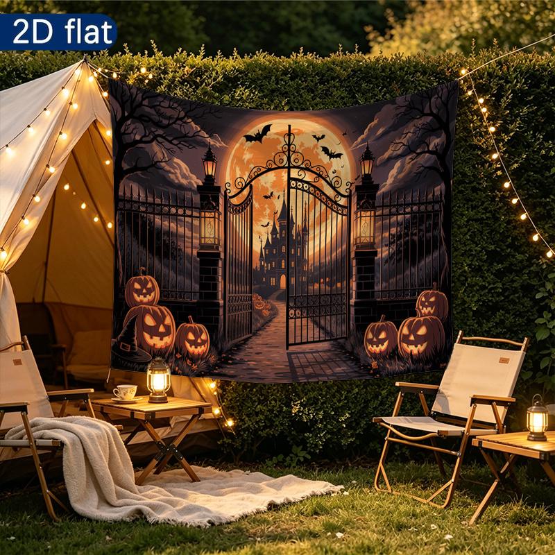 Party Backdrop Halloween Castle Flat Banners Pumpkin Ghost Celebrations Wedding Enthusiasts Celebration Photo Booth Front Door Decor