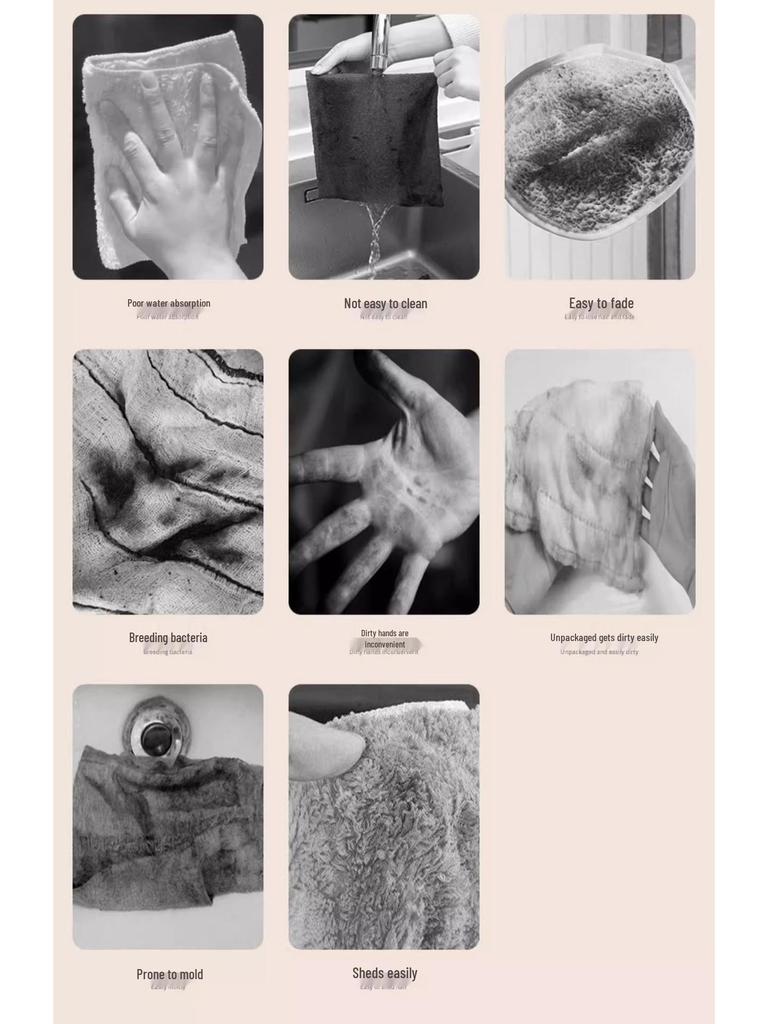 Reusable Thickened Kitchen Rag: Washable Dual-Use Scouring Pad