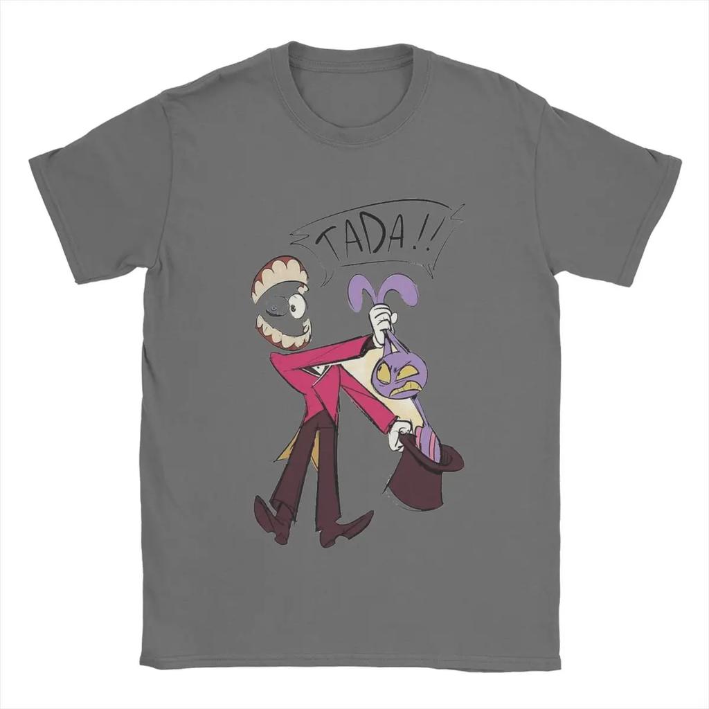The Amazing Digital Circus Men T Shirts Pomni Ragatha Caine Vintage Tee Shirt Short Sleeve T-Shirt Cotton Printed Clothing
