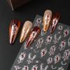 1pc embossed 5D retro light luxury court-style nail sticker with rubies and emeralds, adhesive backing, nail sticker, holiday gift.