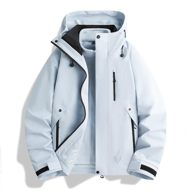 3-in-1 Waterproof Windproof Fleece Hiking Jacket Men Women Outdoor Camping