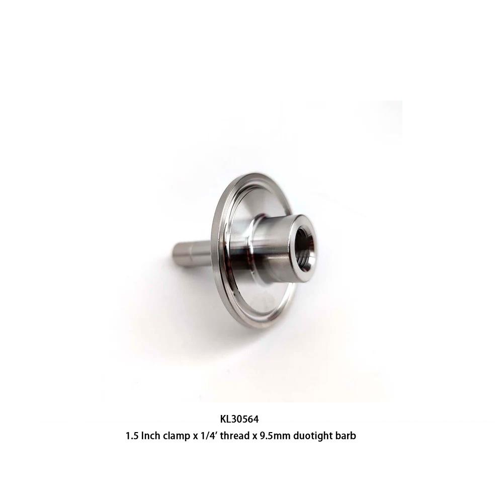 

Kegland Barware Carbonation Stone Adapter 1.5/2inch Clamp X 1/4 Thread X 9.5mm Duotight Barb Stainless Connector Homebrew