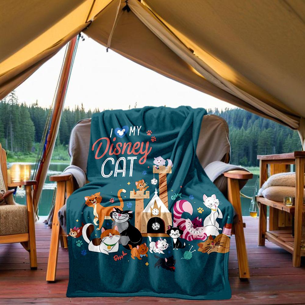1pc, Disney Aristocats Blanket Soft Throw for Room Decor, Perfect Gift for Family and Friend, Living Room, Travel, Camping