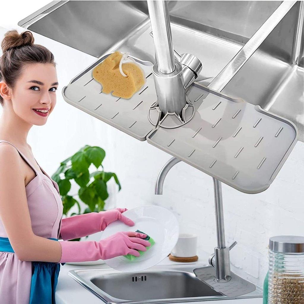 Rubinetto in silicone Tappetino assorbente Lavello Paraspruzzi Tappetino di scarico Rubinetto Paraspruzzi Tappetini Lavello Controsoffitto Protezione Gadget da cucina