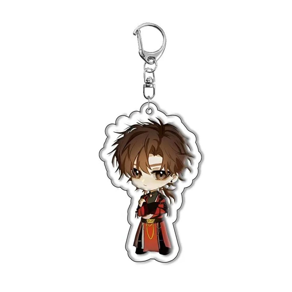 

6CM Key Ring Figure Game Ashes Of The Kingdom Anime Acrylic KeyChain With Lu Su Liu Bian Sun Ce Desktop Display Decoration Gift 6 cm