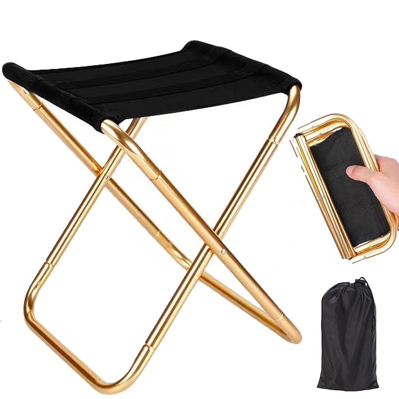 

AUTAKI folding chair Load capacity 100kg outdoor chair lightweight Compact [only 285g] Aluminum alloy chair camp Comes with storage bag Instant