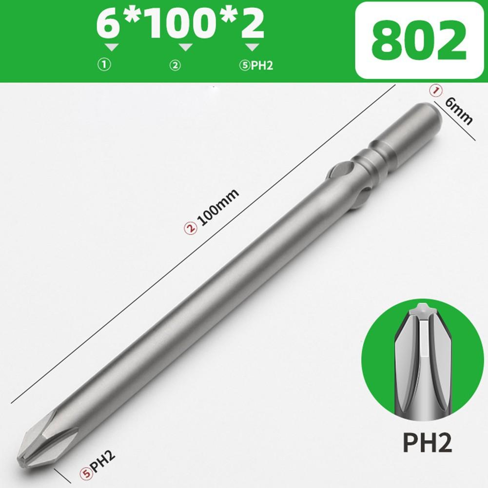 802 Electric Cross Screwdriver Bit Set with PH0 PH1 PH2 Heads 60 200mm