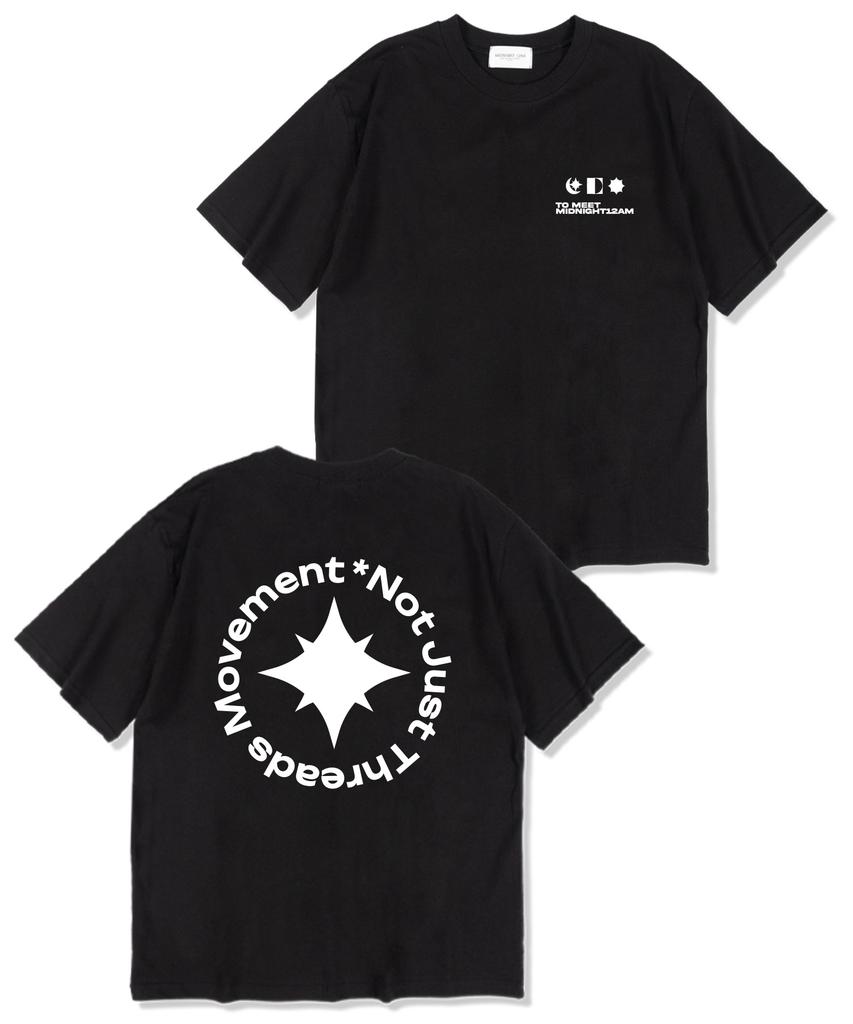 MIDNIGHT12AM Symbol To Meet Oversized Short Sleeve T-Shirt Black