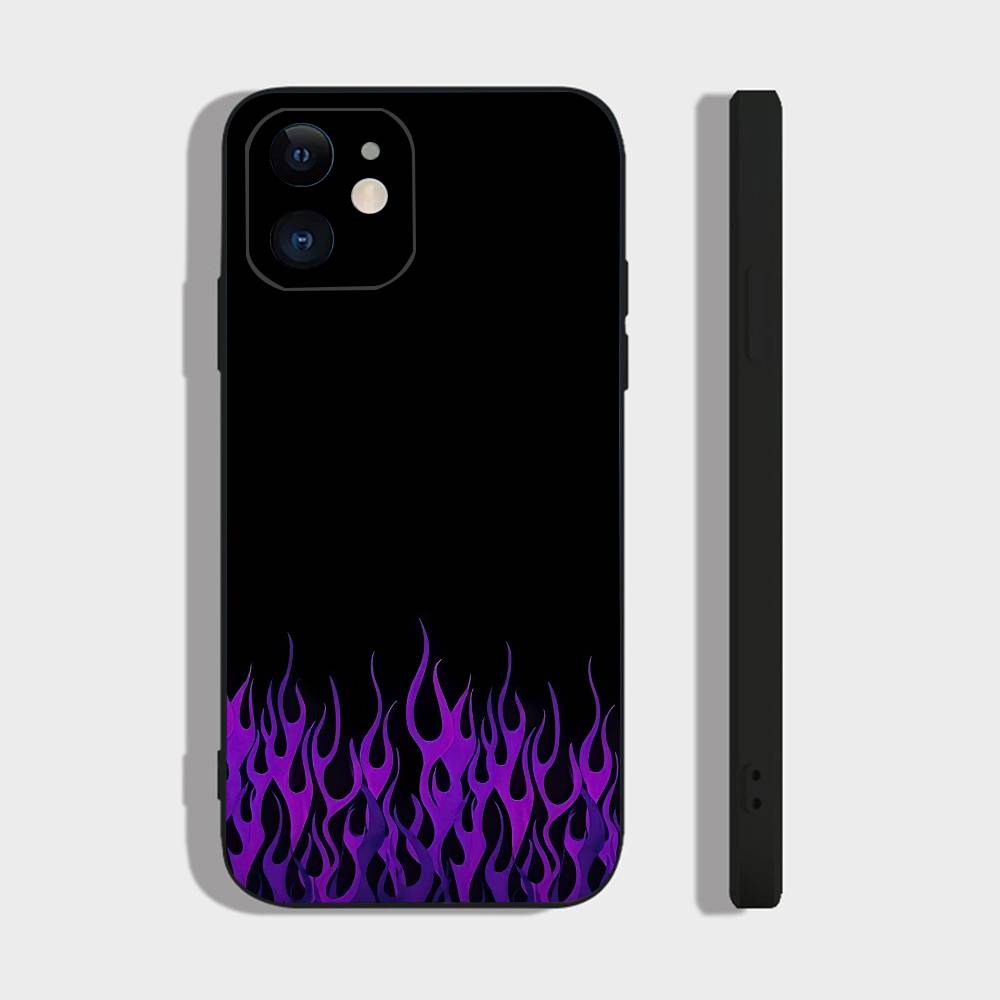 Fire For IPhone 13,17,11,12,16,14,15,Plus,Pro Max Soft Silicone Black Phone Case