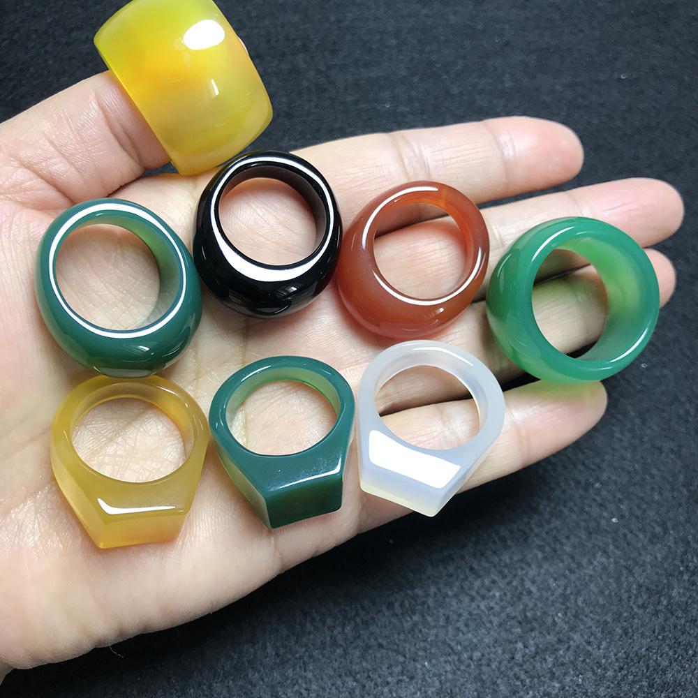 Men's and Women's Large Agate Chalcedony Thumb Rings - Promotional Jade Style