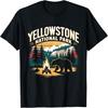 Yellowstone US National Park Wolf Bison Bear Vintage T-Shirt(1)