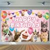 Süße Katze Hund Haustier Tier Hintergrund Kindergeburtstag Babyparty Haustierthema Party Banner Porträtfotografie Hintergrund Dekor Requisiten