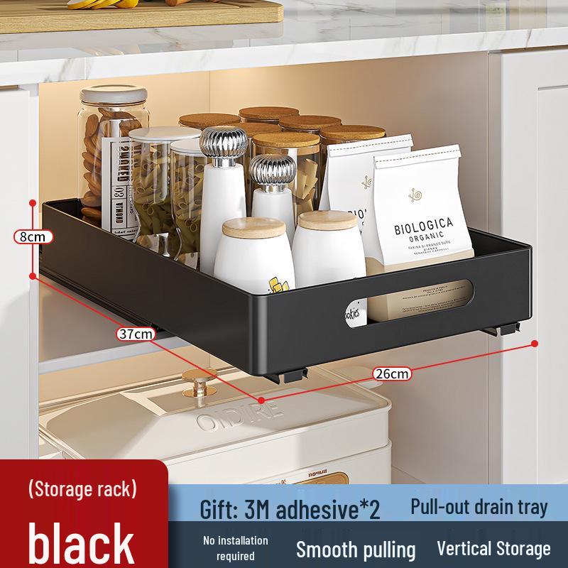 Pull-Out Under-Cabinet Dish Drying Rack and Kitchen Storage Solution