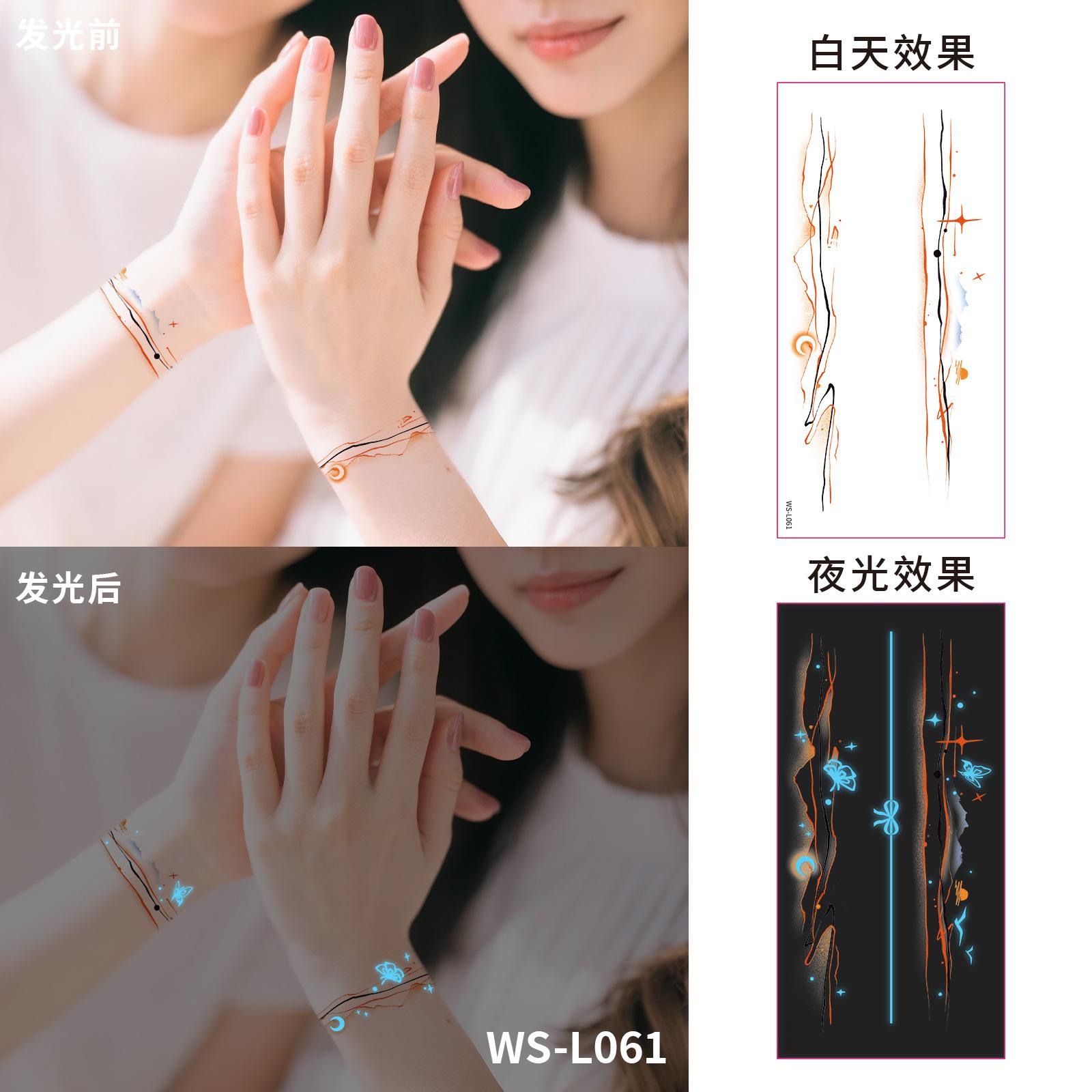 Новый браслет  Планета для пары  Персонализированные водостойкие светящиеся синие тату-наклейки 80x160mm