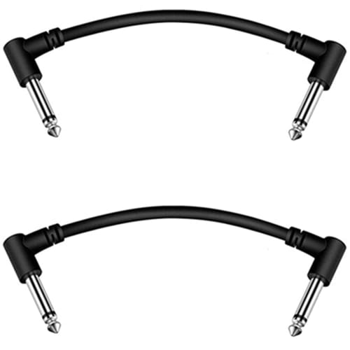 

Set of 2 Guitar Patch Cables, Effects Pedal Cables, L-L Shape, Noise Reduction, Compatible with Electric Guitars, Microphones, Speakers, Amplifiers, a
