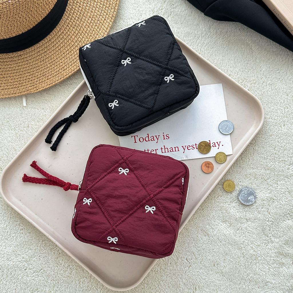 Travel Cosmetic Storage Bag With Butterfly Knot Pattern For Women And Teens