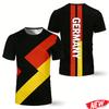 Fashion Germany Flag Graphic T Shirt Men Trendy 3D Printed Football Jersey Cool Streetwear Short Sleeve Oversized Tee Shirts