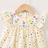 Summer New Girls Polka Dot Princess Dress With Embroidered Collar Cute Casual Party Wear