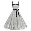 Sweet Retro S Summer Polka Dot Gingham Barbie Pink Color Matching Sleeveless Sling Dress Dance Skirt Morning Gowns