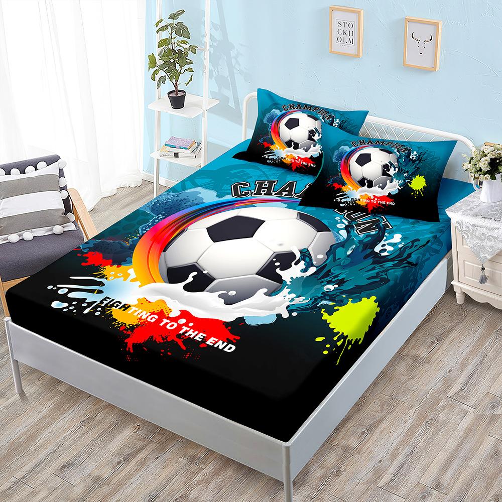 World Cup Football Three-Piece Mattress, Mattress Cover, Printed Kit, Mattress Protective Cover.
