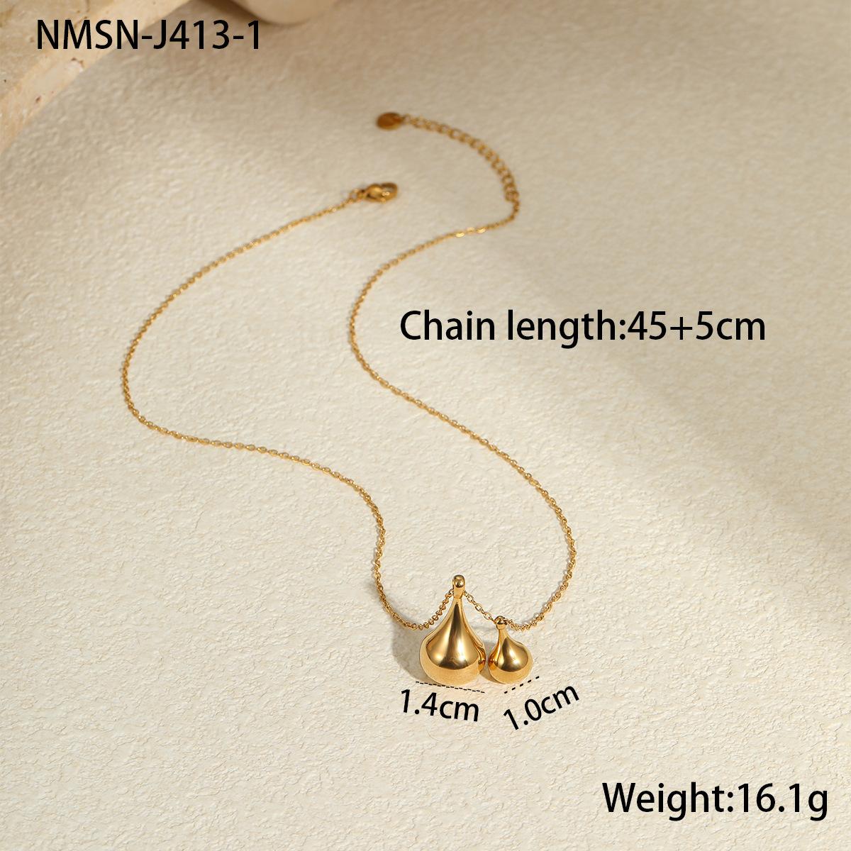 GEMCHIC Women s Stainless Steel Teardrop Pendant Necklace Minimalist Gold Silver Geometric Choker Jewelry 18K