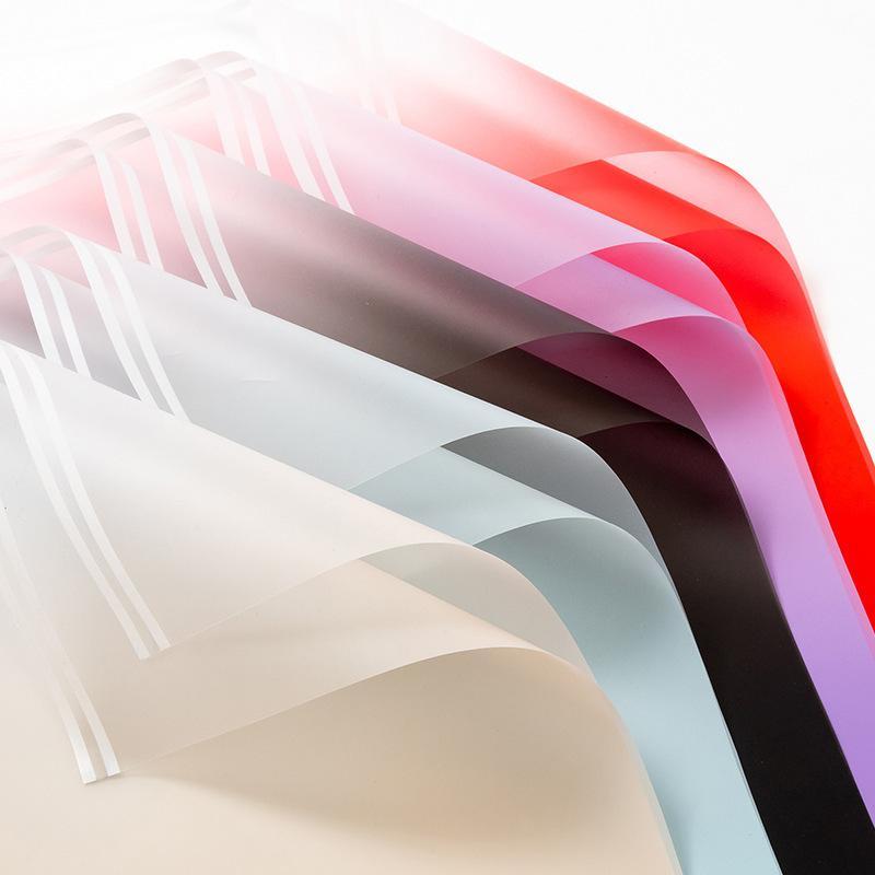 Flower Wrapping Paper Gradient Double Line Matte 56CM*56CM Crease Resistant for Proposal Bouquet Gift Packing Decor