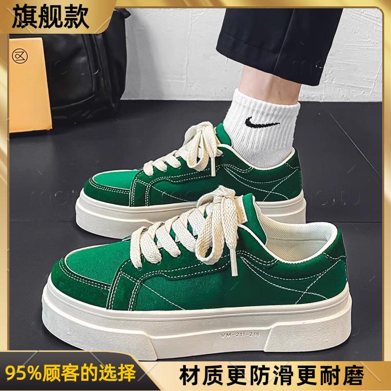 Canvas men's shoes spring and autumn 2 new summer breathable trend versatile sports casual black thick baseplate shoes