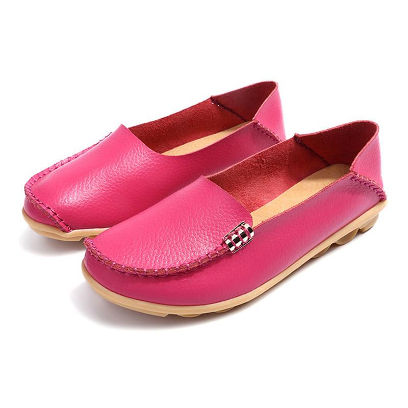 Flat Shoes Women Slip On Shoes For Women's Moccasins Genuine Leather Loafers Women Flats Ladies Shoes Plus Size Sapato Feminino