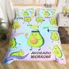 Avocado Bedding Set Full Queen Galaxy Comforter Cover for Kids Teen,Kawaii Fruit Duvet Cover Cartoon Tropical Food Bedroom Decor