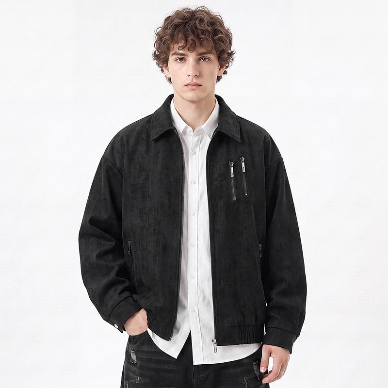 American street trend men's leather jacket new simple daily travel commuting durable leather jacket men's coat