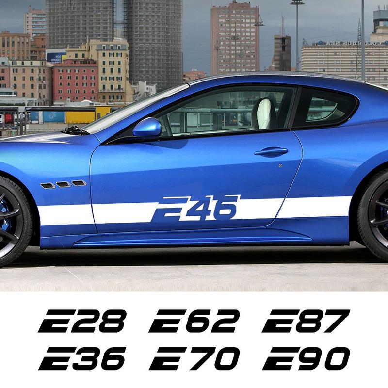 2PCS Car Door Side Sticker Auto Trim Decals Accessories For BMW E46 E60 E90 E39 E87 E28 E30 E34 E36 E53 E61 62 E70 E91 E92 E93