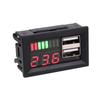 12V Car Voltmeter Dual USB Output Battery Capacity Indicator 5V 2A Power Tester for Truck Motorcycle Lithium Lead Acid Battery