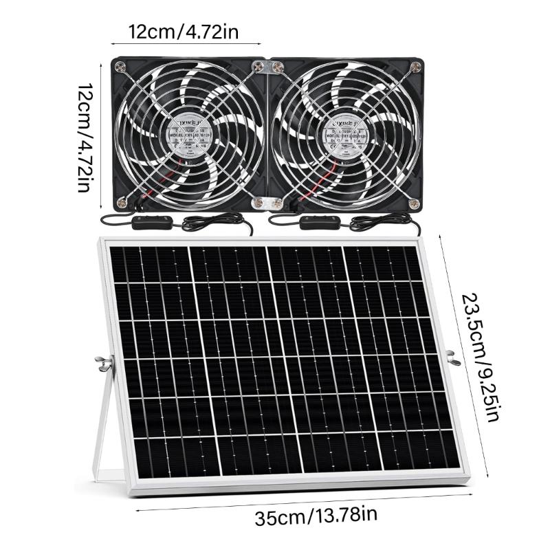 High Speed Solars Exhaust Fan 12V 3000RPM Brushless Motor Ventilation Systems For Sheds Camping Trailers Chicken Coops