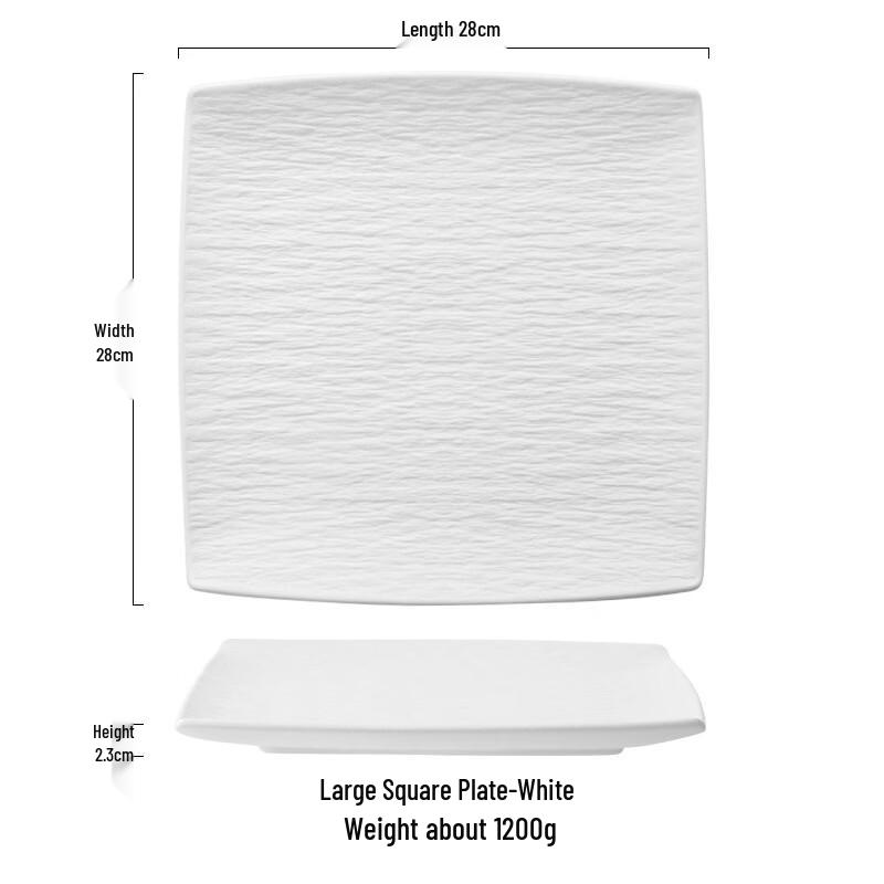 Zhishi Stone Pattern Ceramic Square Dinner Plate