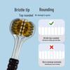 Tri-Head Soft & Hard Bristle Adult Toothbrush with 3D Tongue Scraper