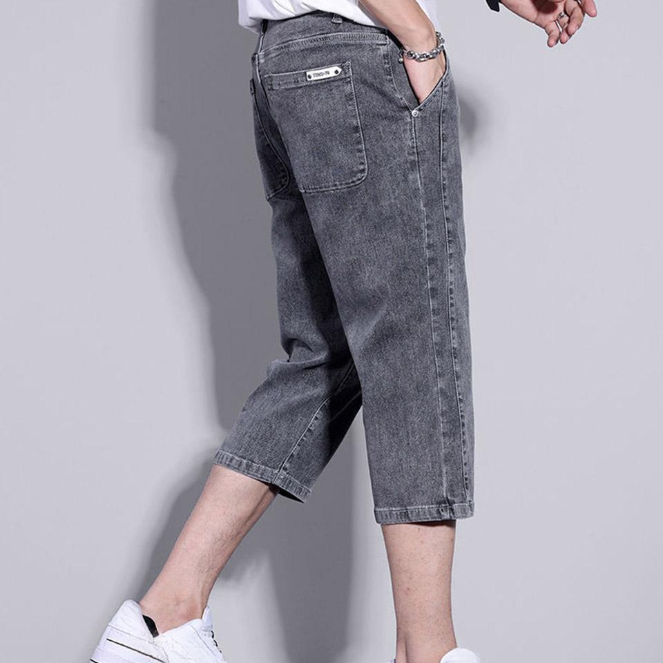 Sette pantaloncini di jeans da uomo, pantaloni dritti casual larghi, estivi, moda, ufficio da viaggio