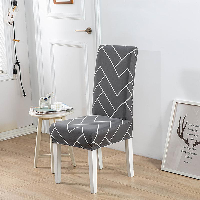 New Color High Gram Heavy Printing Elastic Backrest Integrated Chair Cover Household Hotel Anti-Fouling Dining Table Chair Cover