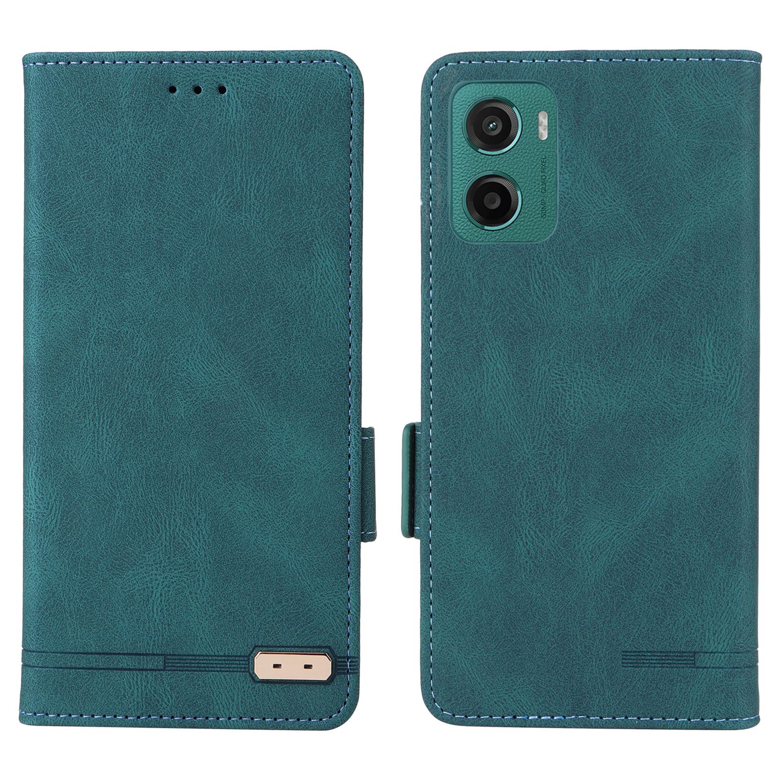 

Для Motorola Moto G05 4G/E15 4G Чохол-гаманець зі шкіри, книжка, з металевим декором D