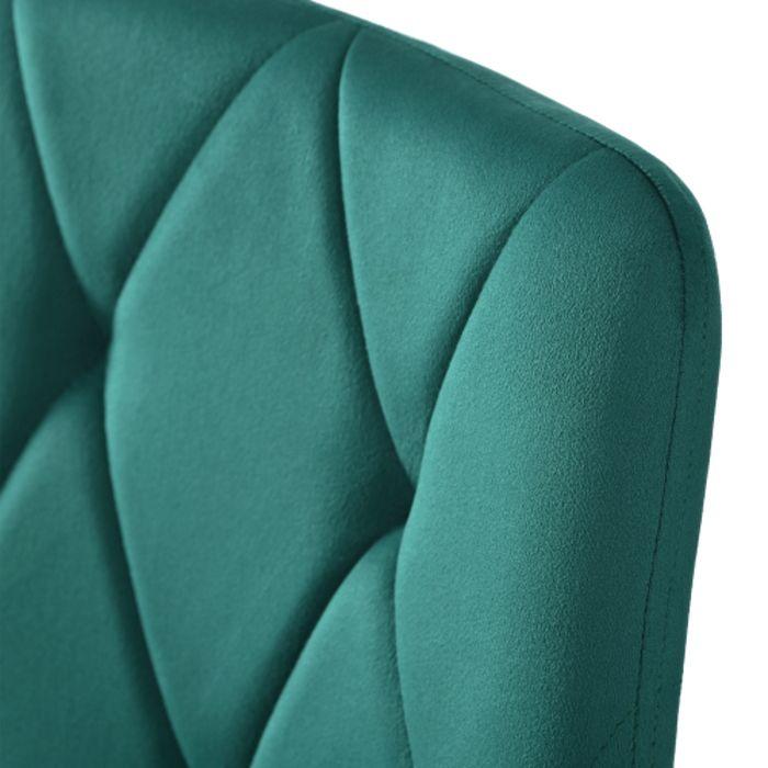 Chaises de salle à manger - MUVOE - Ensemble de 4 - Velours vert foncé - Design contemporain - Pieds en métal