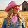 3Pcs Fashionable Cowboy Hats Bundle Includes Bandana And Shades Perfect For Themed Event And Daily Wear