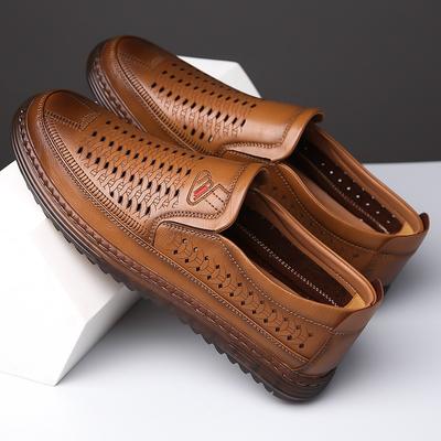 Fashion Summer Fashion Hollow Leather Men's Loafers Designer New Outdoor Sports Men's Sandals Casual Platform Men's Dress Shoes